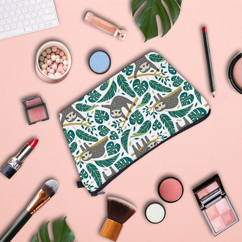 Cartoon Cute Sloth Printing Cosmetic Bag Wallet Mini Wallets Coin Purses Kids Bags Female Pouch Change Purse Children's Zero Wallet Cartoon Bags