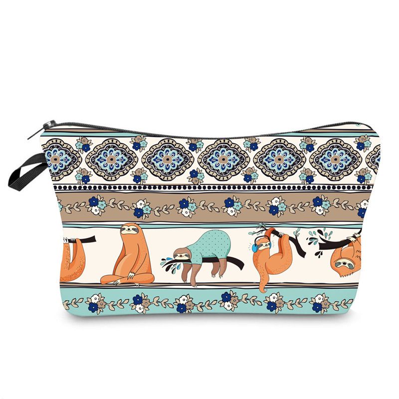 Cartoon Cute Sloth Printing Cosmetic Bag Wallet Mini Wallets Coin Purses Kids Bags Female Pouch Change Purse Children's Zero Wallet Cartoon Bags