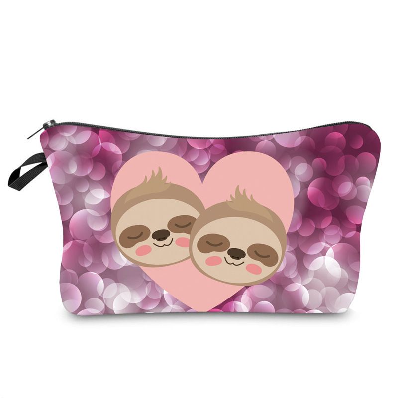 Cartoon Cute Sloth Printing Cosmetic Bag Wallet Mini Wallets Coin Purses Kids Bags Female Pouch Change Purse Children's Zero Wallet Cartoon Bags