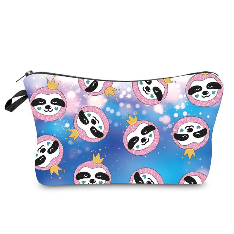 Cartoon Cute Sloth Printing Cosmetic Bag Wallet Mini Wallets Coin Purses Kids Bags Female Pouch Change Purse Children's Zero Wallet Cartoon Bags