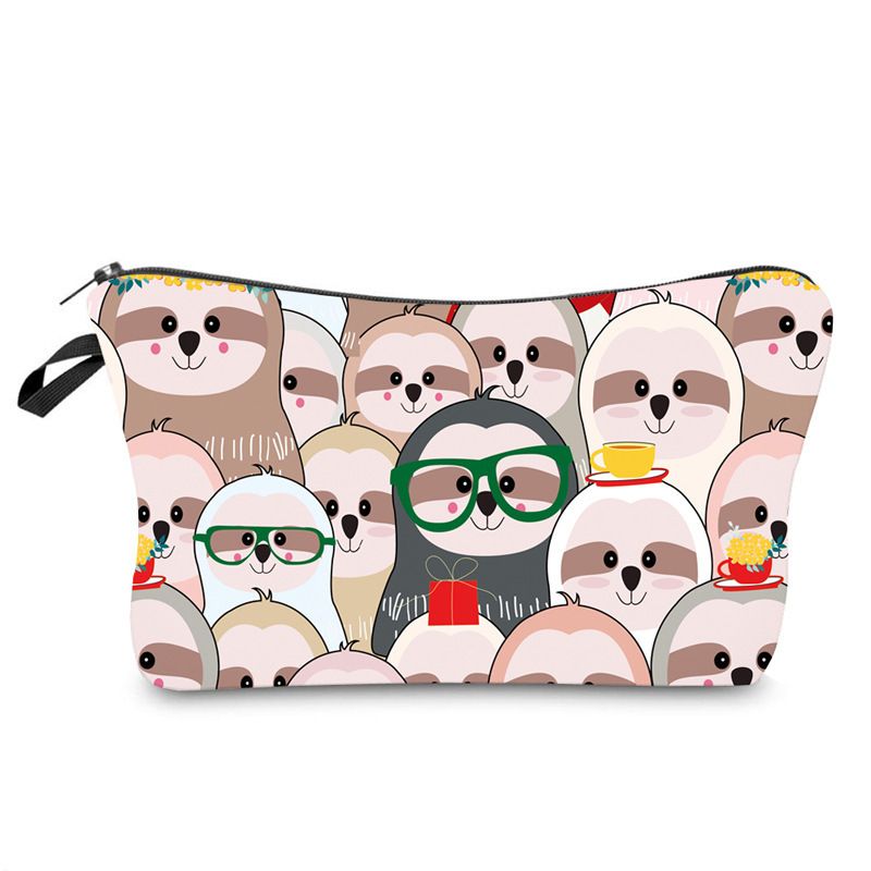 Cartoon Cute Sloth Printing Cosmetic Bag Wallet Mini Wallets Coin Purses Kids Bags Female Pouch Change Purse Children's Zero Wallet Cartoon Bags