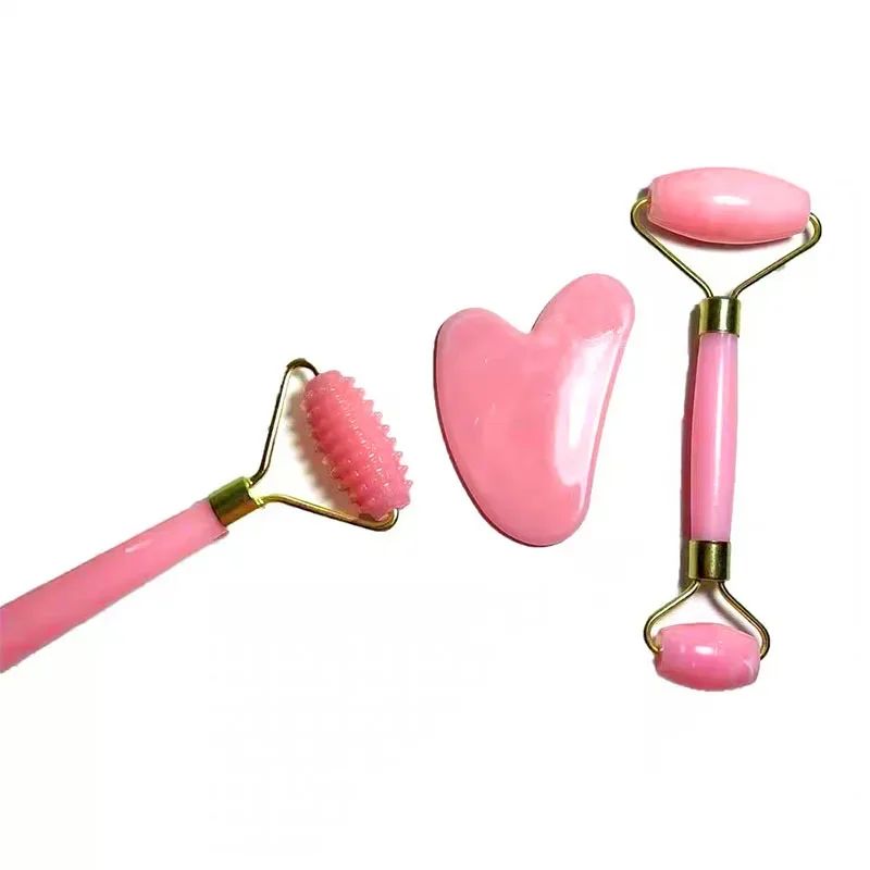 3 Piece/Set Gua Sha Board Roller Scraping Massager Set Natural Resin Facial Lifting Skin Care Beauty Tools for Body Scraping Face Massage Beauty Tool Set with Gift Box