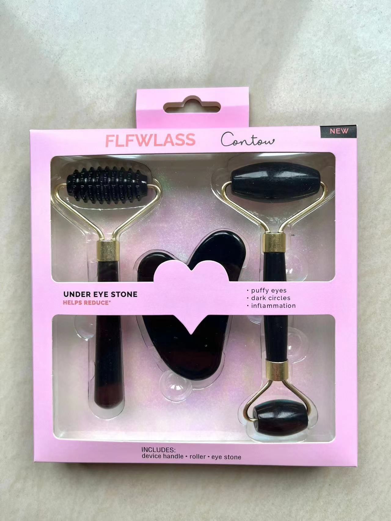 3 Piece/Set Gua Sha Board Roller Scraping Massager Set Natural Resin Facial Lifting Skin Care Beauty Tools for Body Scraping Face Massage Beauty Tool Set with Gift Box