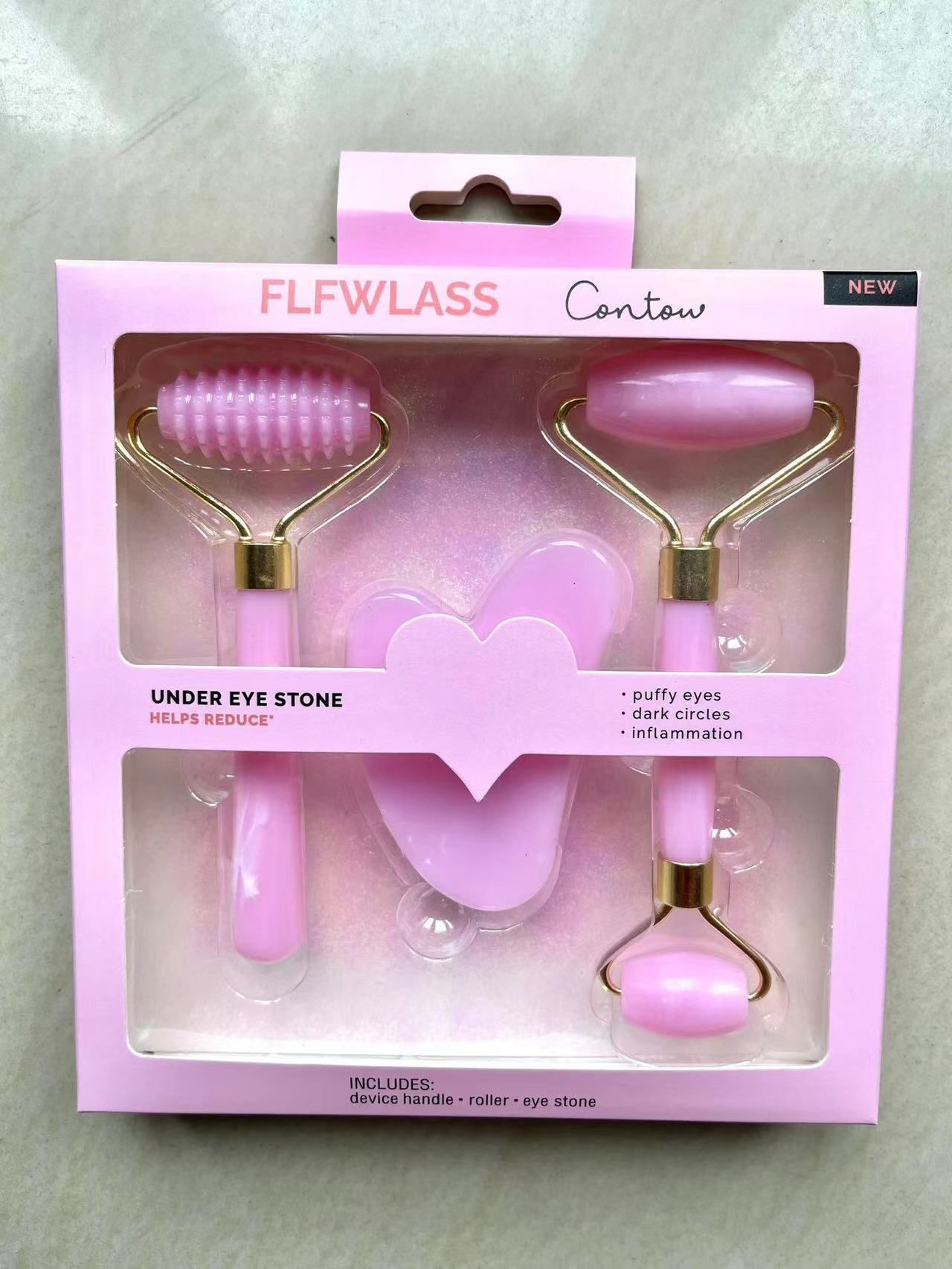 3 Piece/Set Gua Sha Board Roller Scraping Massager Set Natural Resin Facial Lifting Skin Care Beauty Tools for Body Scraping Face Massage Beauty Tool Set with Gift Box