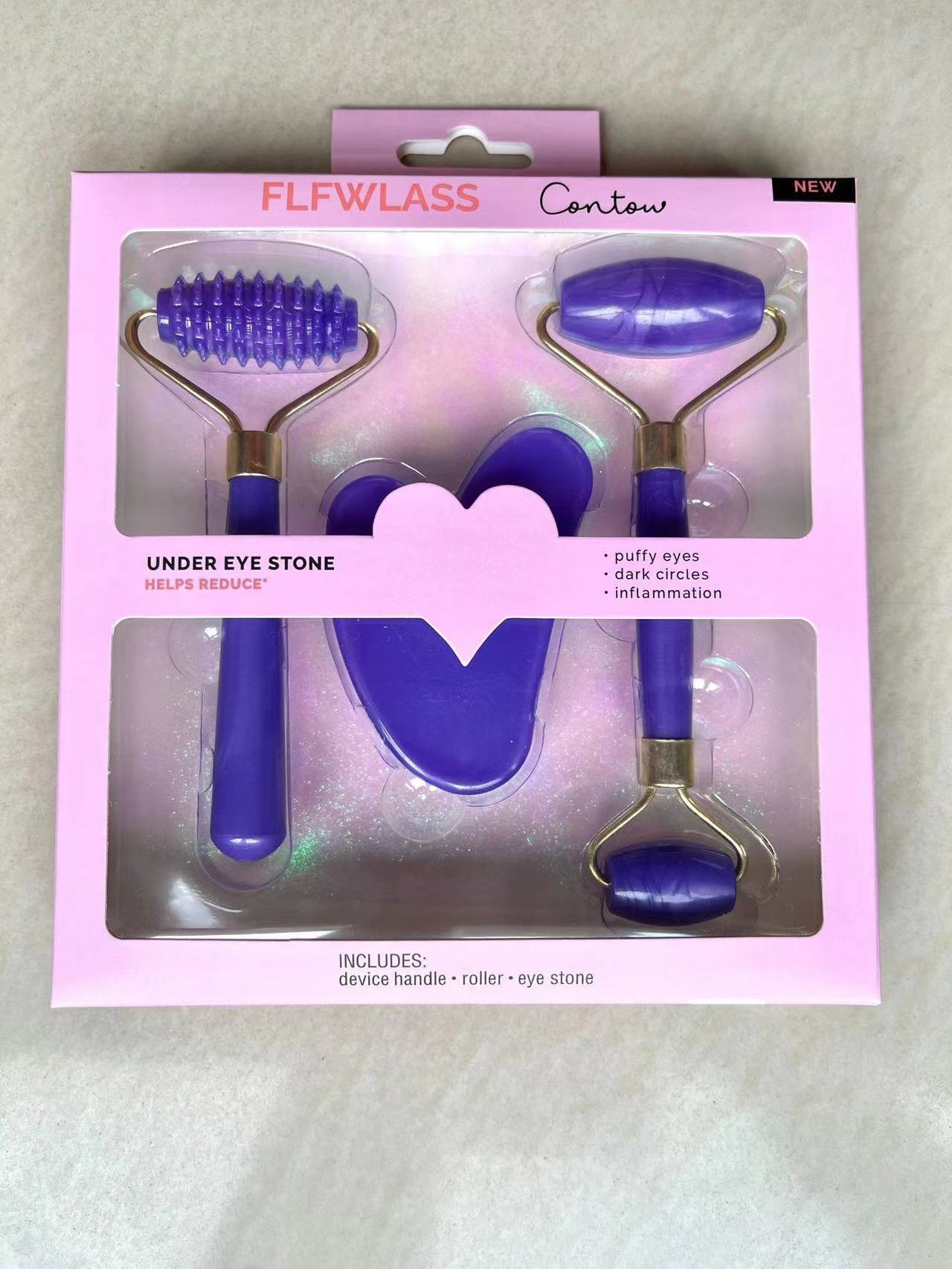 3 Piece/Set Gua Sha Board Roller Scraping Massager Set Natural Resin Facial Lifting Skin Care Beauty Tools for Body Scraping Face Massage Beauty Tool Set with Gift Box