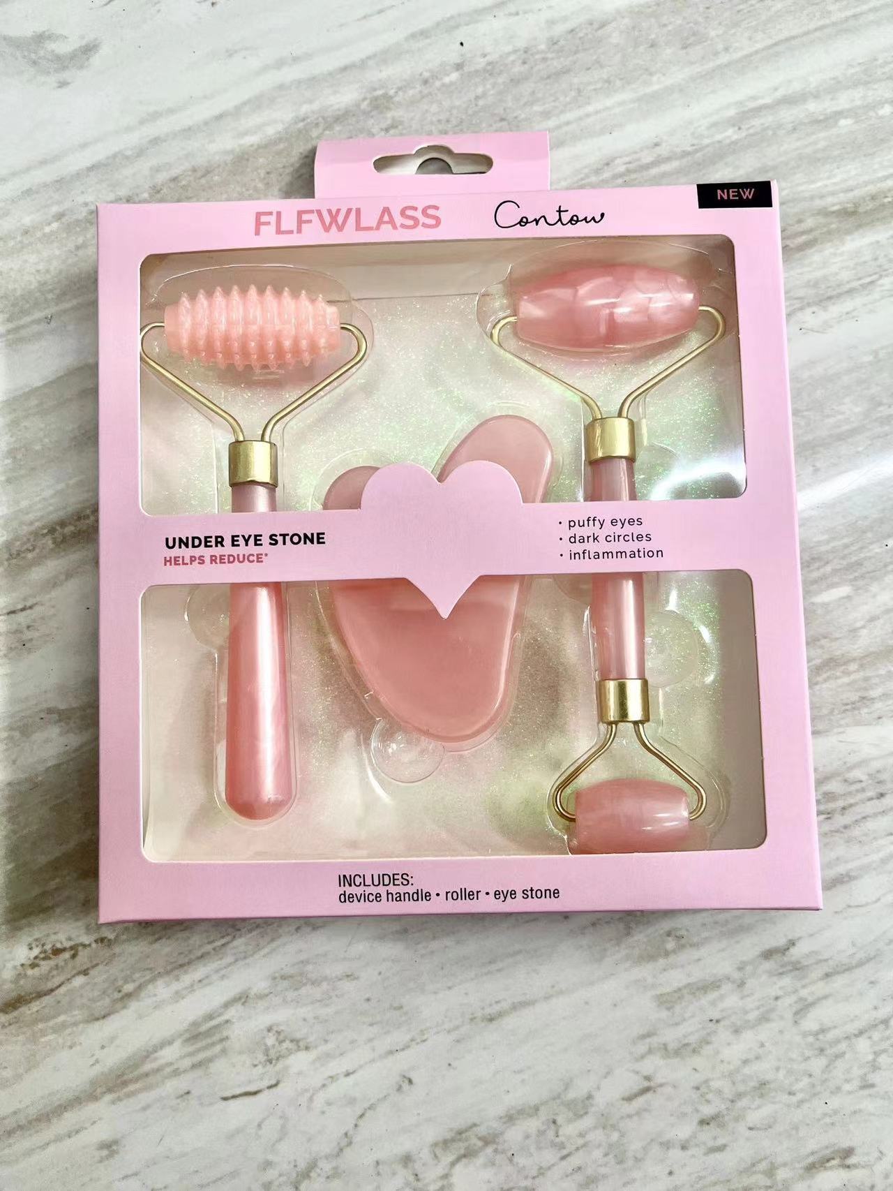 3 Piece/Set Gua Sha Board Roller Scraping Massager Set Natural Resin Facial Lifting Skin Care Beauty Tools for Body Scraping Face Massage Beauty Tool Set with Gift Box