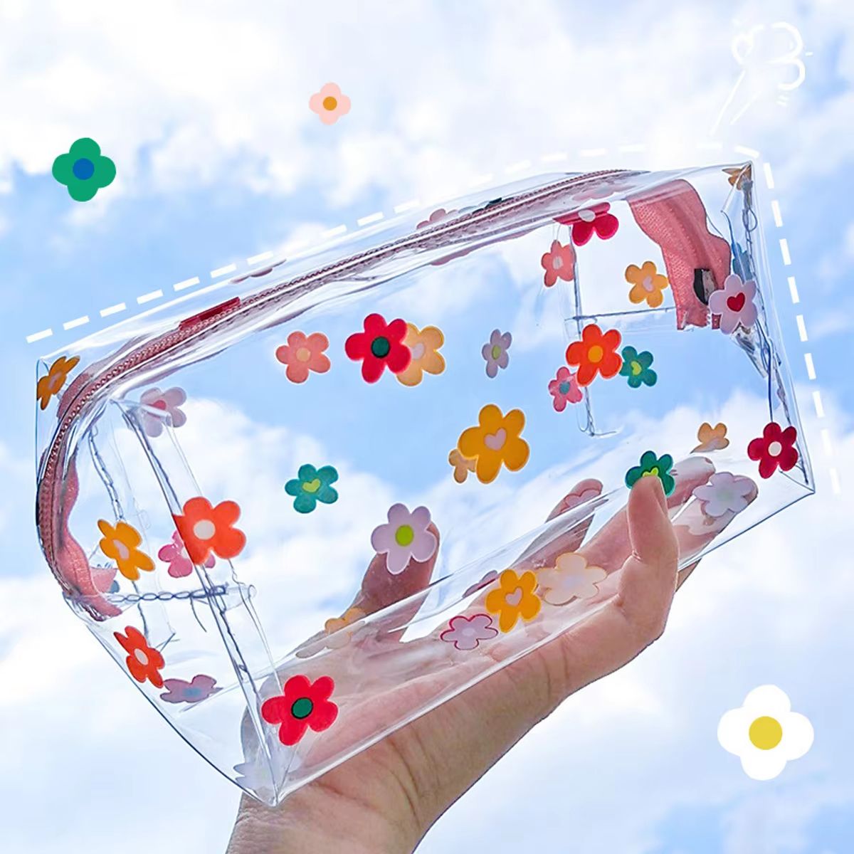 Butterfly Transparent Pencil Case Stationery Trousse Large Capacity Pen Case Make Up Bag School Supplies Pencil Pouch