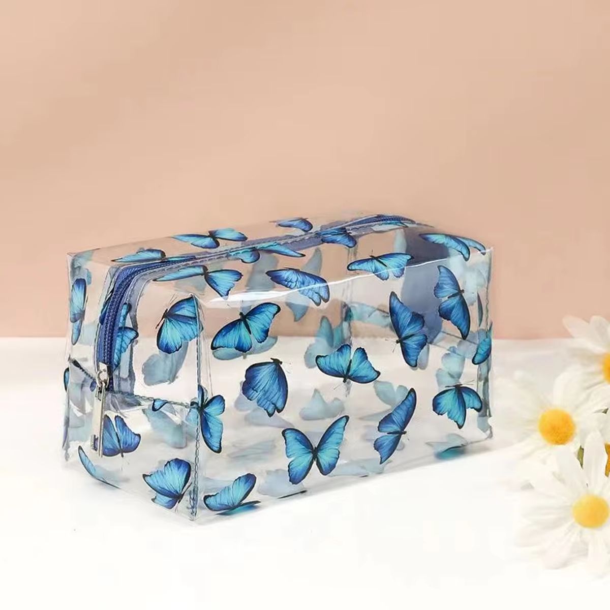 Butterfly Transparent Pencil Case Stationery Trousse Large Capacity Pen Case Make Up Bag School Supplies Pencil Pouch