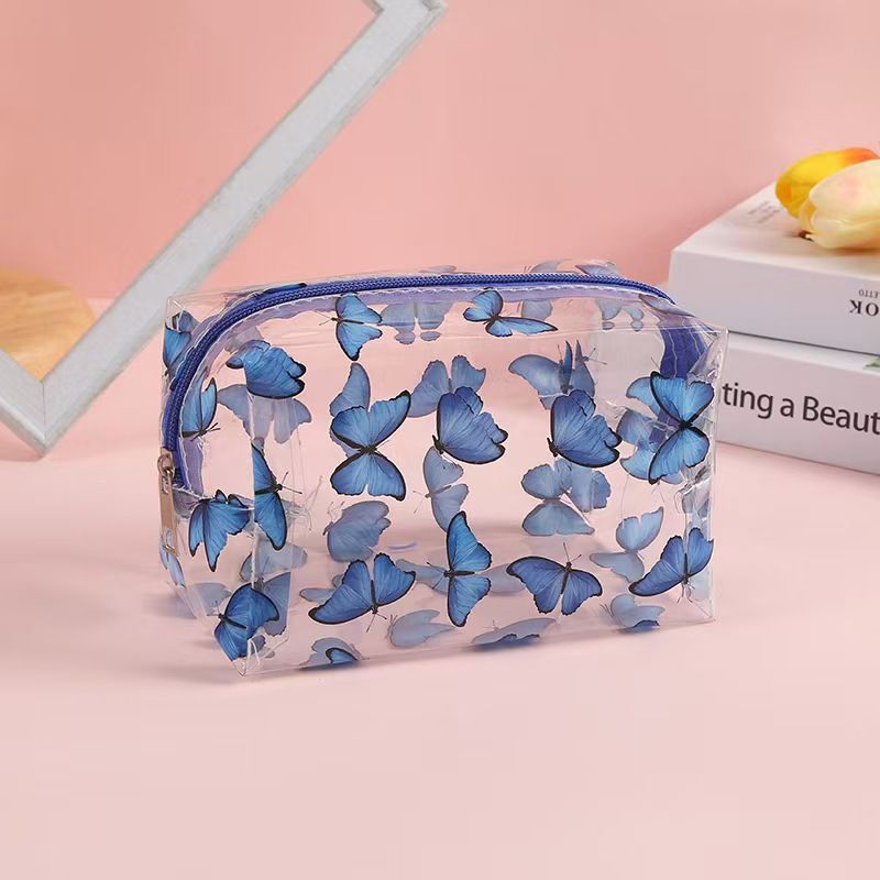 Butterfly Transparent Pencil Case Stationery Trousse Large Capacity Pen Case Make Up Bag School Supplies Pencil Pouch