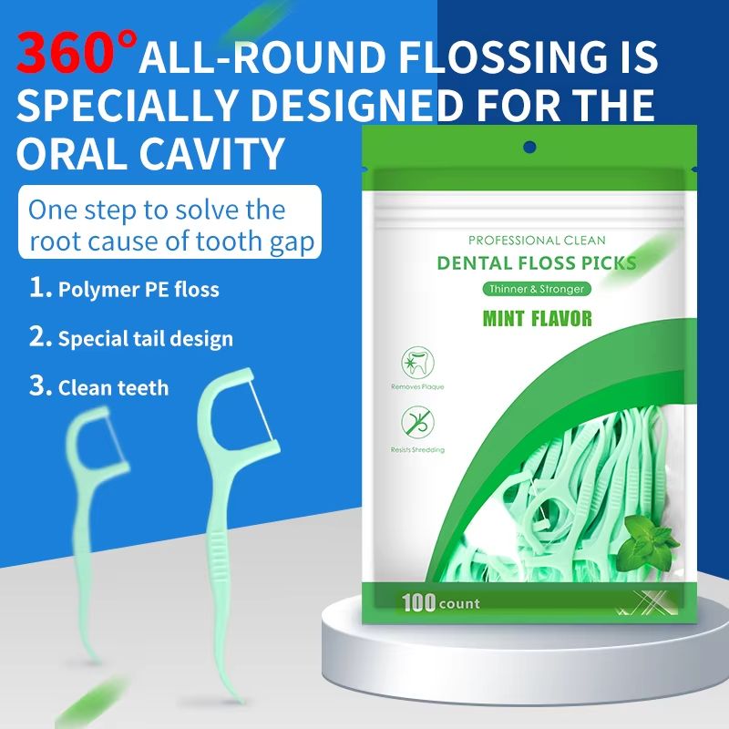 100PCS MINT DENTAL FLOSS FRESH MOUTH Cleaning Tools Floss Set Clean Between Teeth Toothpicks Boxed Dental Floss Picks