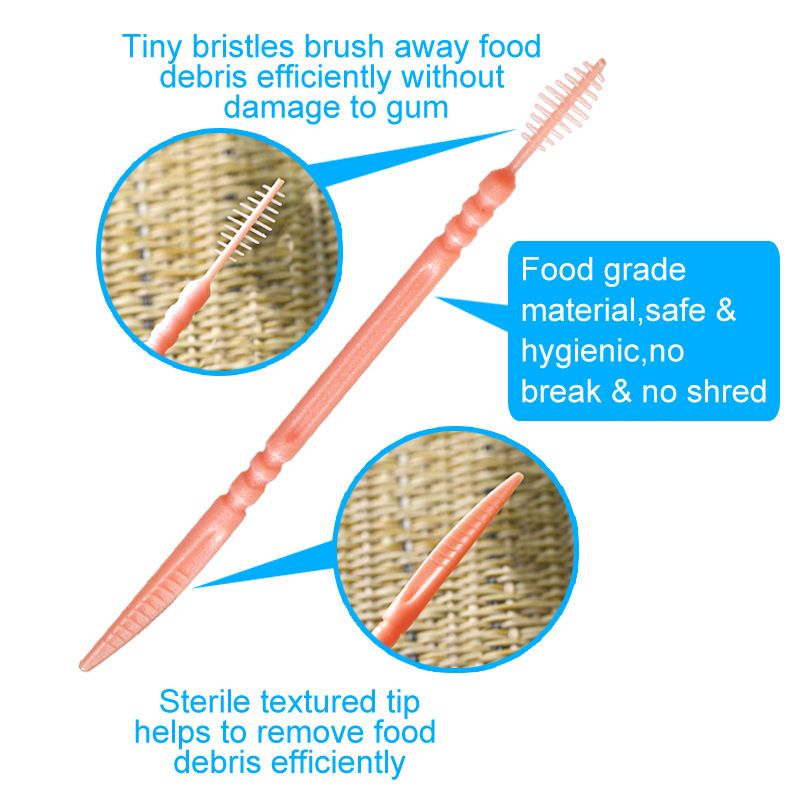 100pcs Toothpick Disposable Family Box Packed Portable Ultra Fine Pick Double Head High End Personality Creative Fruit Stick