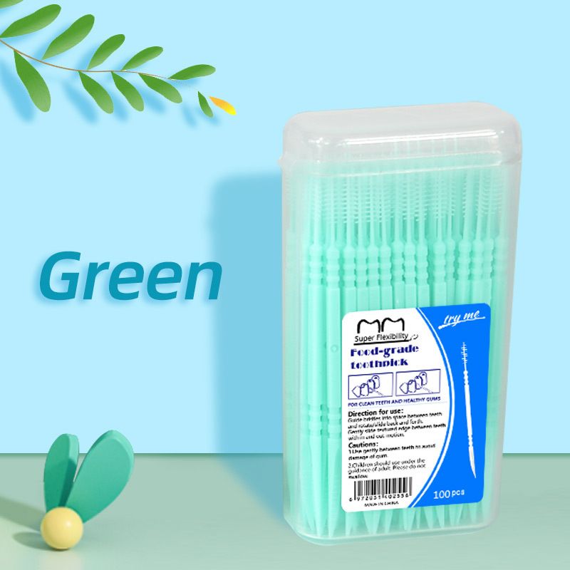 100pcs Toothpick Disposable Family Box Packed Portable Ultra Fine Pick Double Head High End Personality Creative Fruit Stick