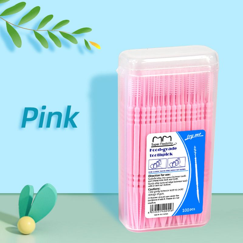 100pcs Toothpick Disposable Family Box Packed Portable Ultra Fine Pick Double Head High End Personality Creative Fruit Stick