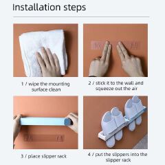 Bathroom Slipper Shelf No Punching Wall Mounted One Piece Shoe Rack Space Saving Shelf Bathroom Hanging
