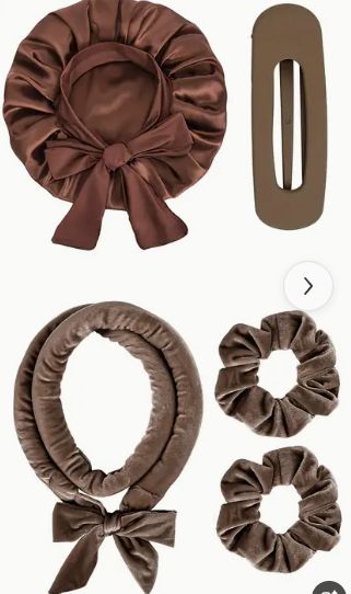5pcs Non-Heat Curling Wands Lazy Bow Big Wave Hair Styling Tool Bath Cap Combination for Easy Bedhead Look Perfect Sleep Gift