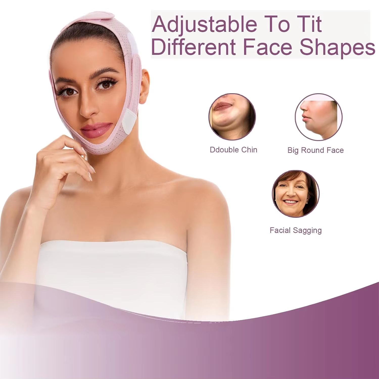 V-Line Mask Double Chin Reducer Strap for sleeping jawline Shaped Face slimming Jaw Exerciser lift tape Women