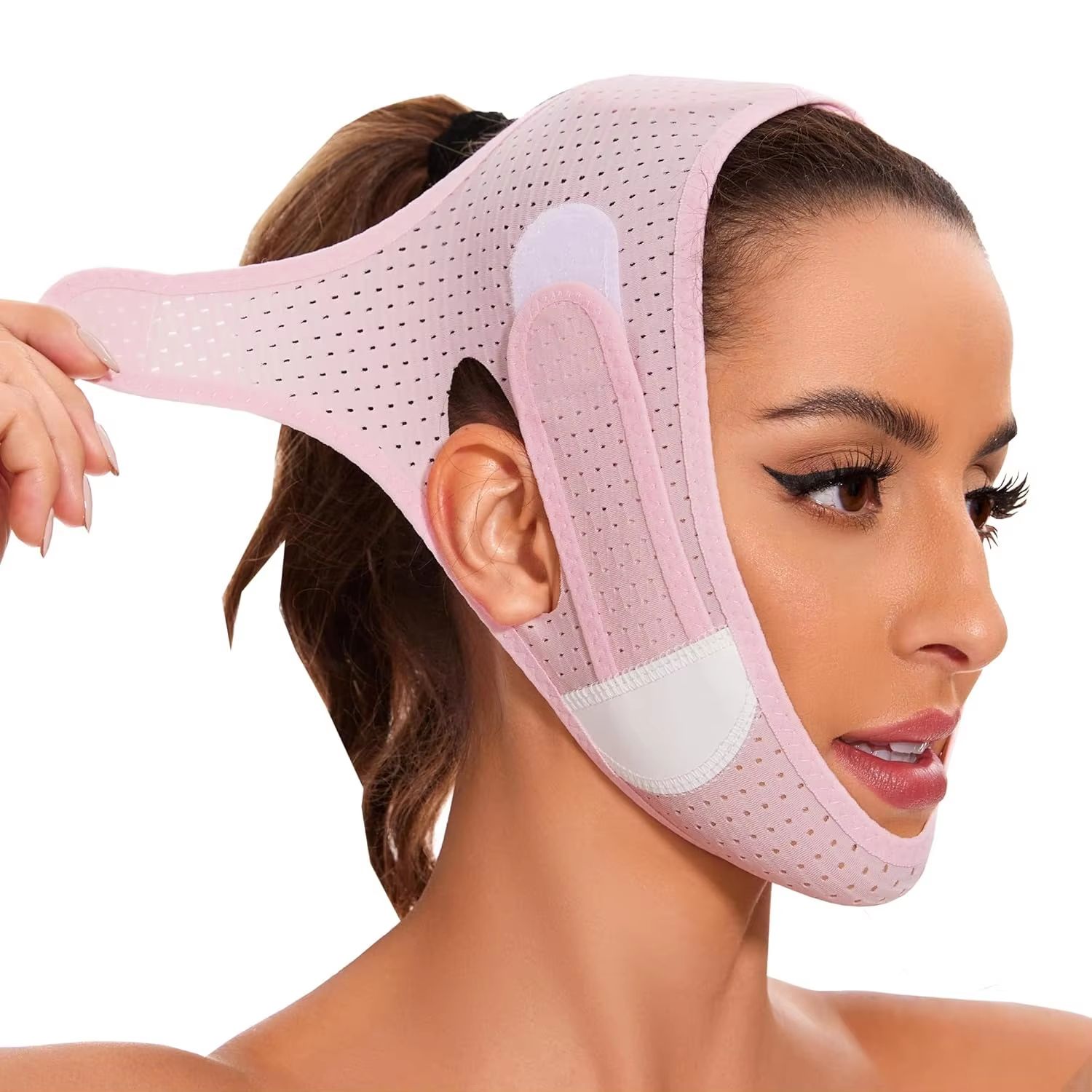 V-Line Mask Double Chin Reducer Strap for sleeping jawline Shaped Face slimming Jaw Exerciser lift tape Women