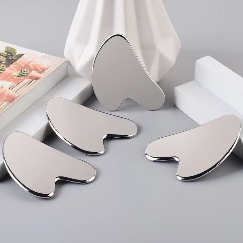 1Pcs Stainless Steel Gua Sha Scraper Massager For Face Neck Body Guasha Massage Tool Facial Skin Care Guasha Board Face Massager