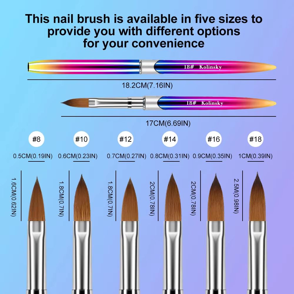Nail Brush for Manicure Gel Brush for Nails Art Brush 3D Acrylic Liquid Powder Carving Gel Brush Liner Drawing Pen