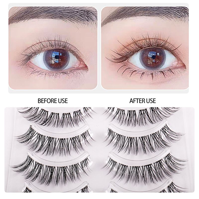 5-pair Manga Eye A Shaped False Eyelashes Wet Lashes Thick Manhua Spiked Eyelashes Naturally Soft Douyin Makeup Lash Extension