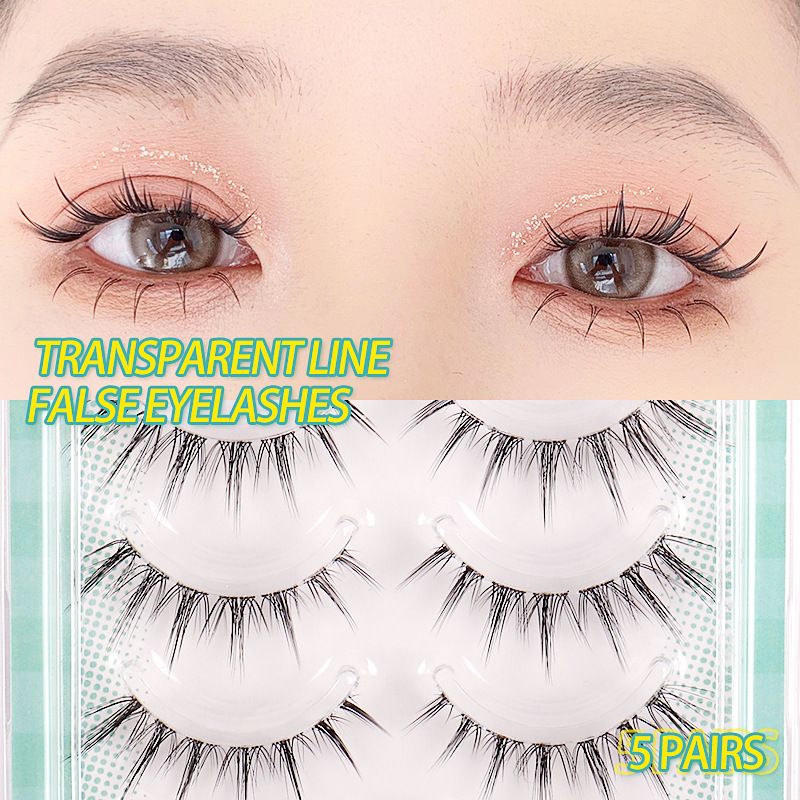 5-pair Manga Eye A Shaped False Eyelashes Wet Lashes Thick Manhua Spiked Eyelashes Naturally Soft Douyin Makeup Lash Extension