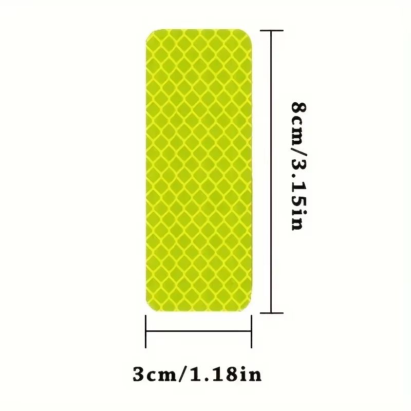 10pcs Bicycle Reflective Stickers 30x80mm Night Riding Safety Warning Strip Suitable for Bike Motorcycle Clothing Trailer Helmet