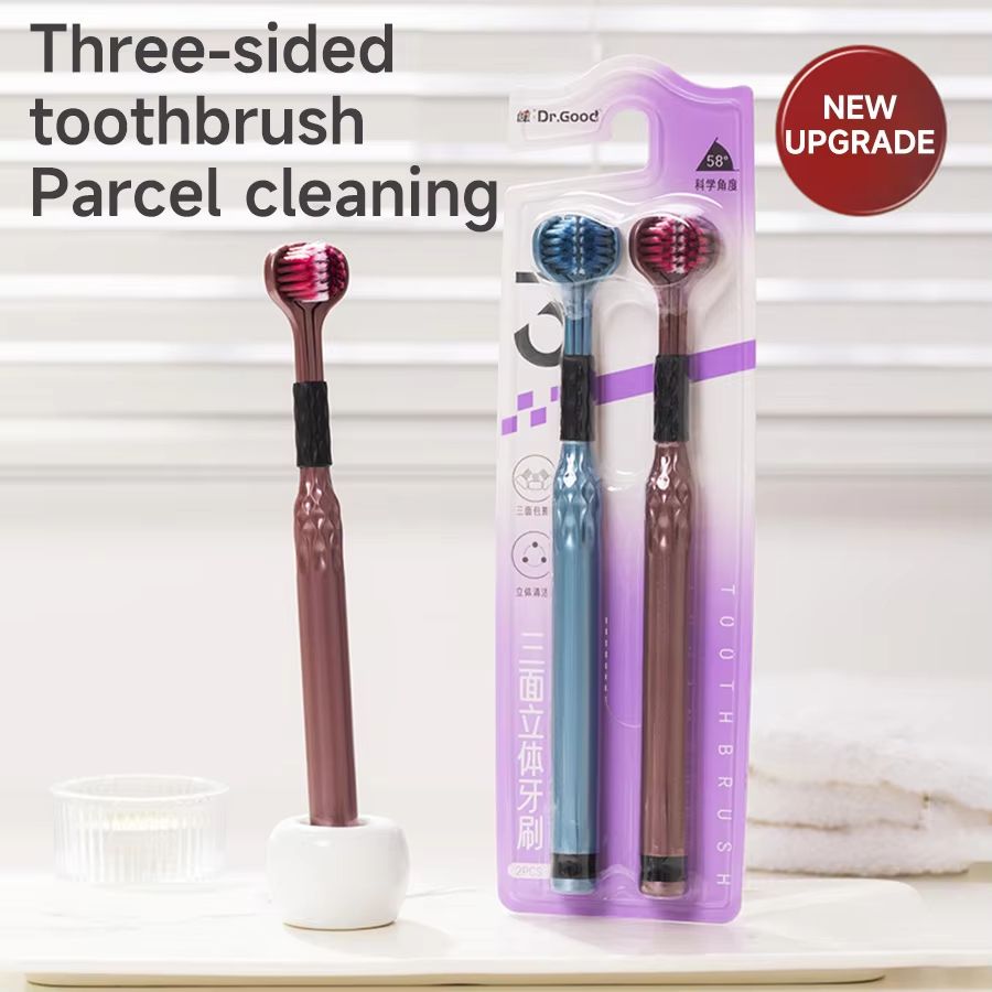 3D Manual Toothbrush 2pcs Three sided U-shaped Soft Toothbrush for Comprehensive Oral Cleaning for Adults, Men and Women, Couple