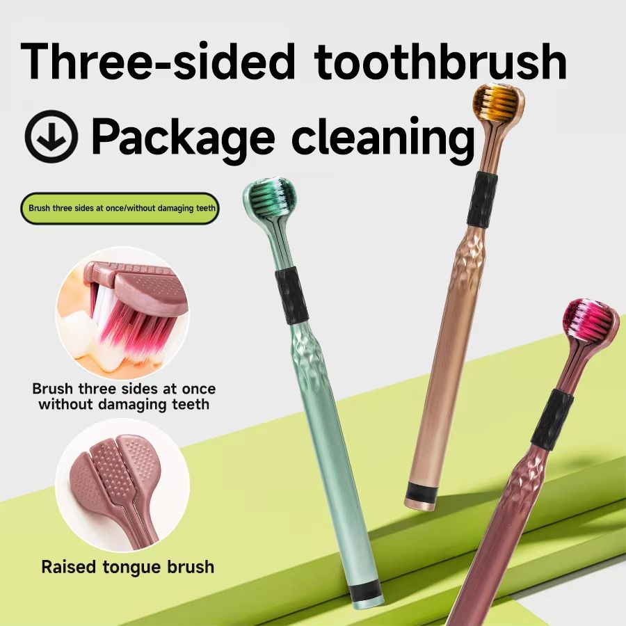3D Manual Toothbrush 2pcs Three sided U-shaped Soft Toothbrush for Comprehensive Oral Cleaning for Adults, Men and Women, Couple