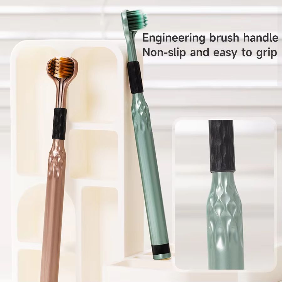 3D Manual Toothbrush 2pcs Three sided U-shaped Soft Toothbrush for Comprehensive Oral Cleaning for Adults, Men and Women, Couple