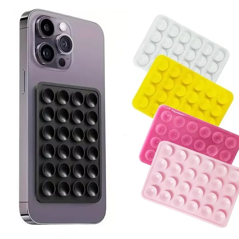Candy Color Silicone Suction Phone Case Mount Non Slip Suction Cup Phone Stand Silicone Phone Holder For Selfies and Videos
