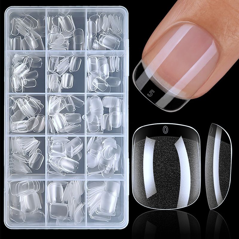 240Pcs XXS Extra Short Almond Coffin Nail Tips Half Matte Pre-Filed Soft Gel Full Cover Fake Nail for Small Average Nail Beds