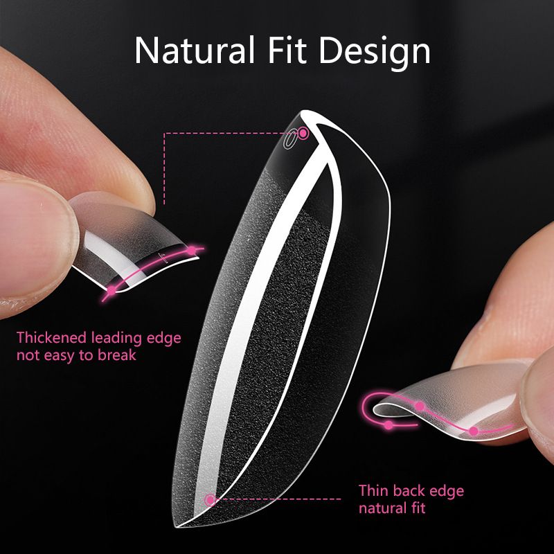 240Pcs XXS Extra Short Almond Coffin Nail Tips Half Matte Pre-Filed Soft Gel Full Cover Fake Nail for Small Average Nail Beds