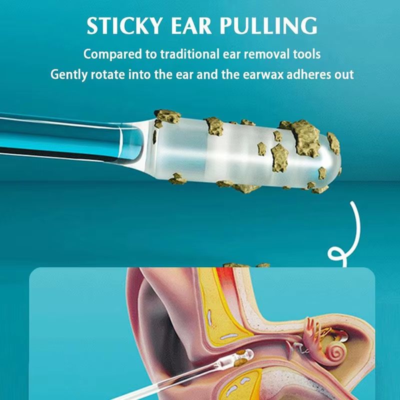 24Pcs Disposable Silicone EarWax Remover sticky ear pick For Kids Olders Adult S/L Ear Cleaner Reusable Adhesive Earpick