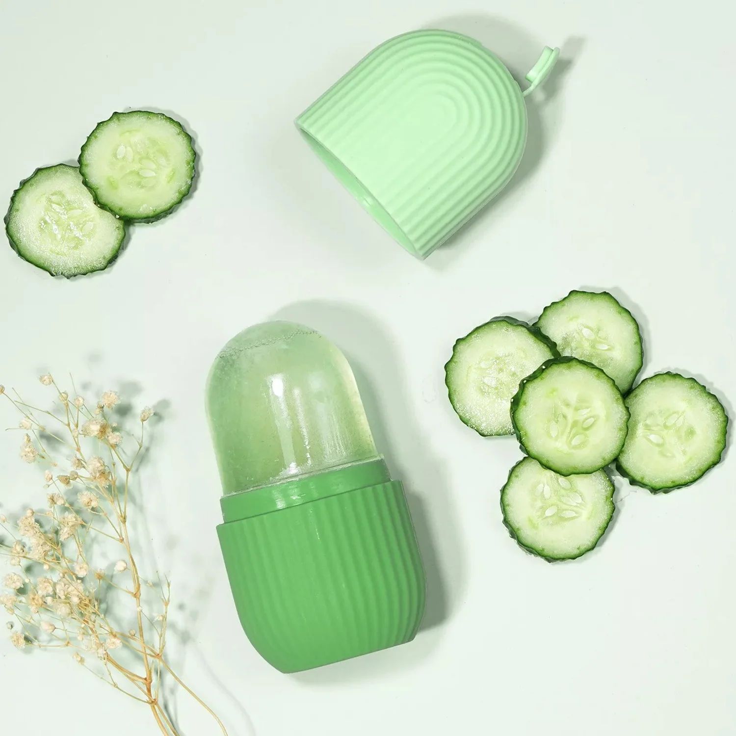 Reusable Ice Face Roller Beauty Ice Facial Rollers Mold Facial Massage Beauty Skin Care Tools Contour Leakproof Facial Massager