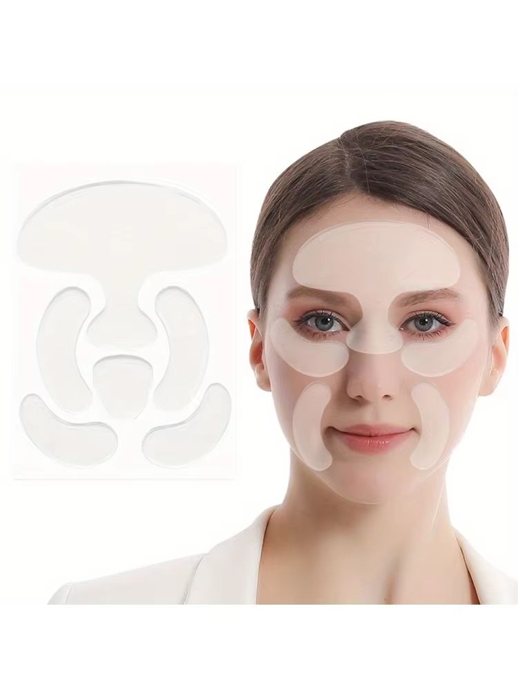 Silicone Face Anti Wrinkle Patches Forehead Wrinkle Patches Reusable Under Eye and Smile Line Patches Wrinkle Reduce for Women