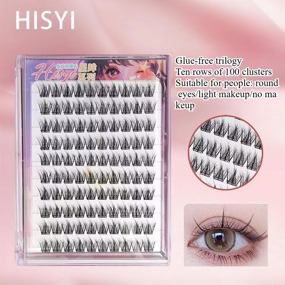 Self-Adhesive 3D Cluster Lashes – Glue-Free, Curling, Volumizing, Waterproof, DIY Easy Wear,For All Skin Types, Unisex