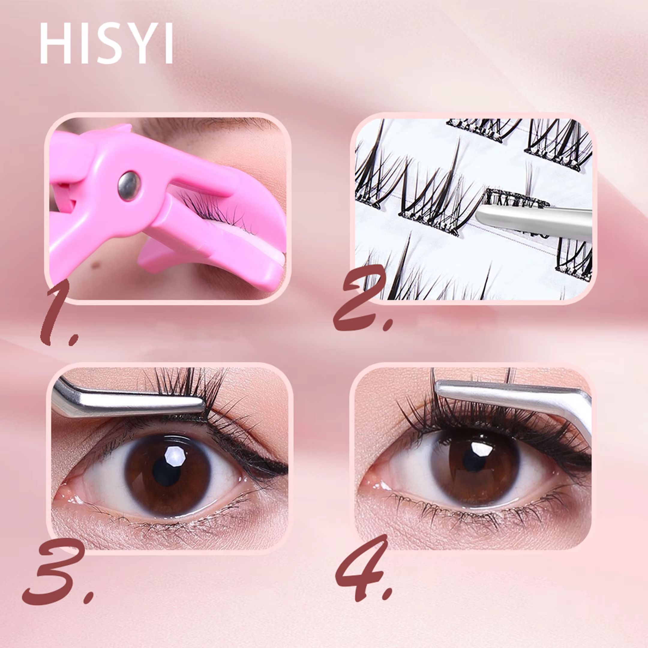 Self-Adhesive 3D Cluster Lashes – Glue-Free, Curling, Volumizing, Waterproof, DIY Easy Wear,For All Skin Types, Unisex