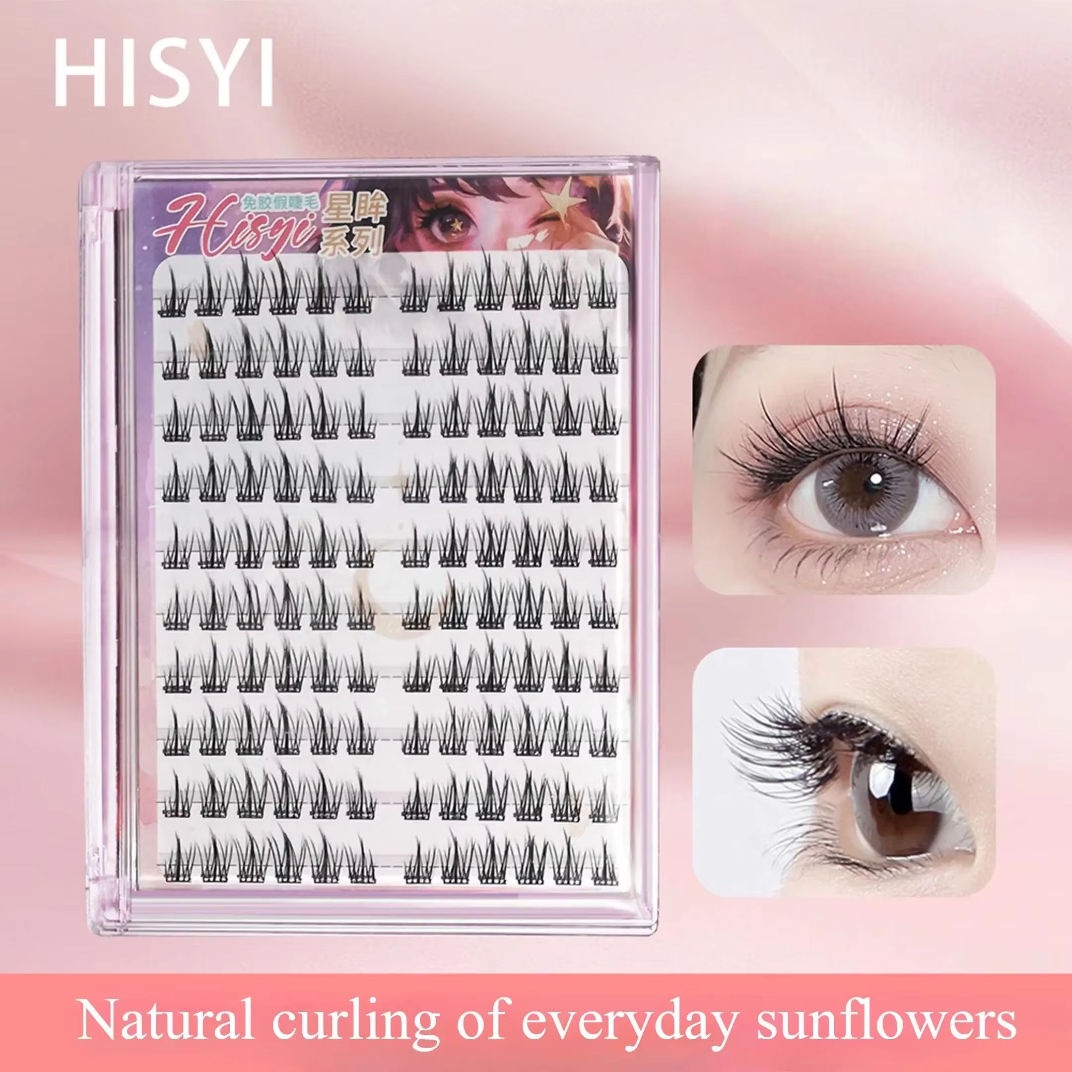 Self-Adhesive 3D Cluster Lashes – Glue-Free, Curling, Volumizing, Waterproof, DIY Easy Wear,For All Skin Types, Unisex