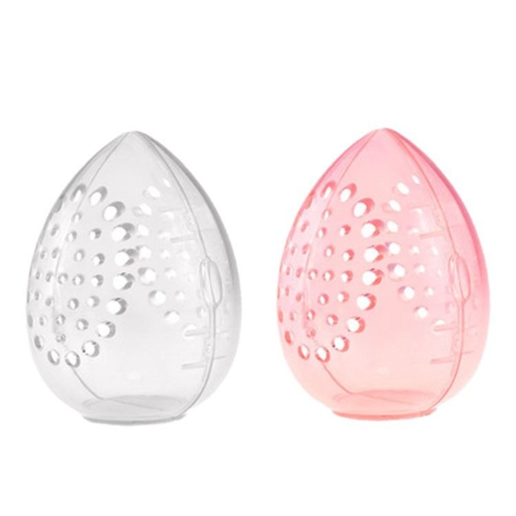 Beau Egg Storage Shell With Hole, Portable BreathablePowder Puff Box With Lid, Travel Holiday Supplies