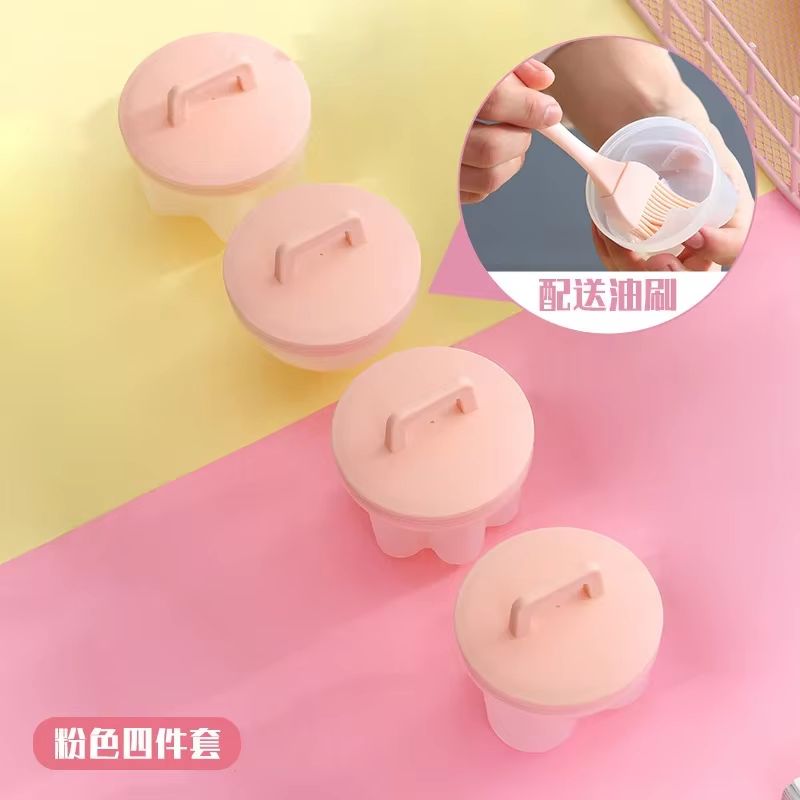 4 Pcs/Set Egg Cooker Egg Boiler Hard Boiled Eggs without shell Egg Cups Egg Mold Maker With Lid Brush Kitchen Egg Tools