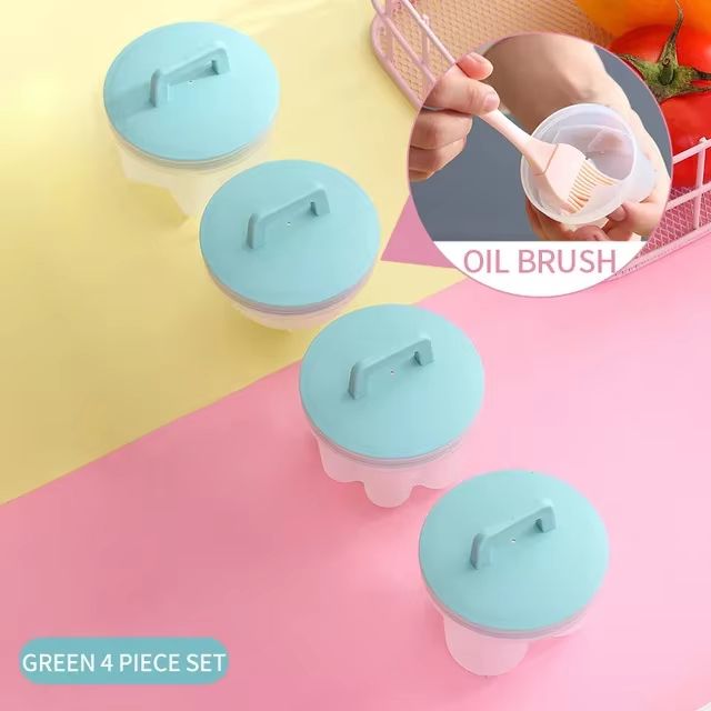 4 Pcs/Set Egg Cooker Egg Boiler Hard Boiled Eggs without shell Egg Cups Egg Mold Maker With Lid Brush Kitchen Egg Tools