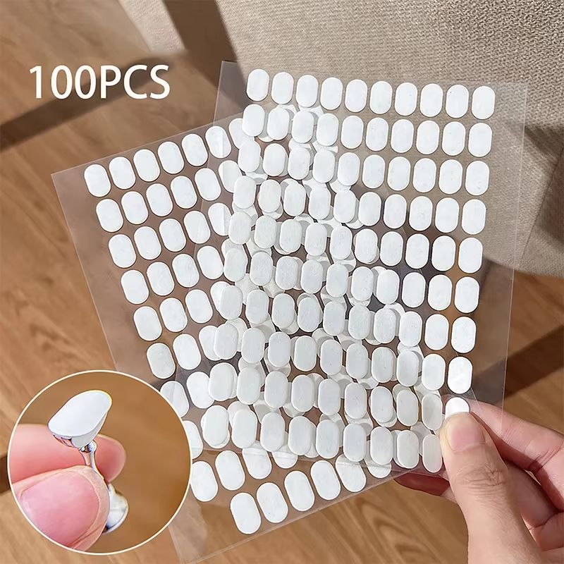 200 Pcs Press On Double Side Jelly Tape Nail Glue Adhesive Clear Stickers Manicure Art Display Stand Salon Practice Showing