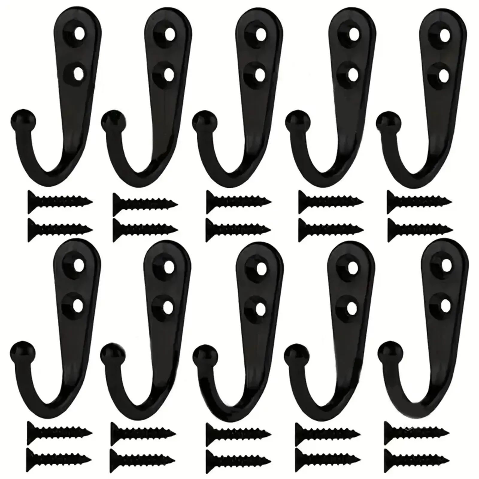 10Pcs Retro Wall Hooks Hangers Door Wall Mounted Coat with Screws Suction Heavy Load Rack for Kitchen Bathroom Accessories