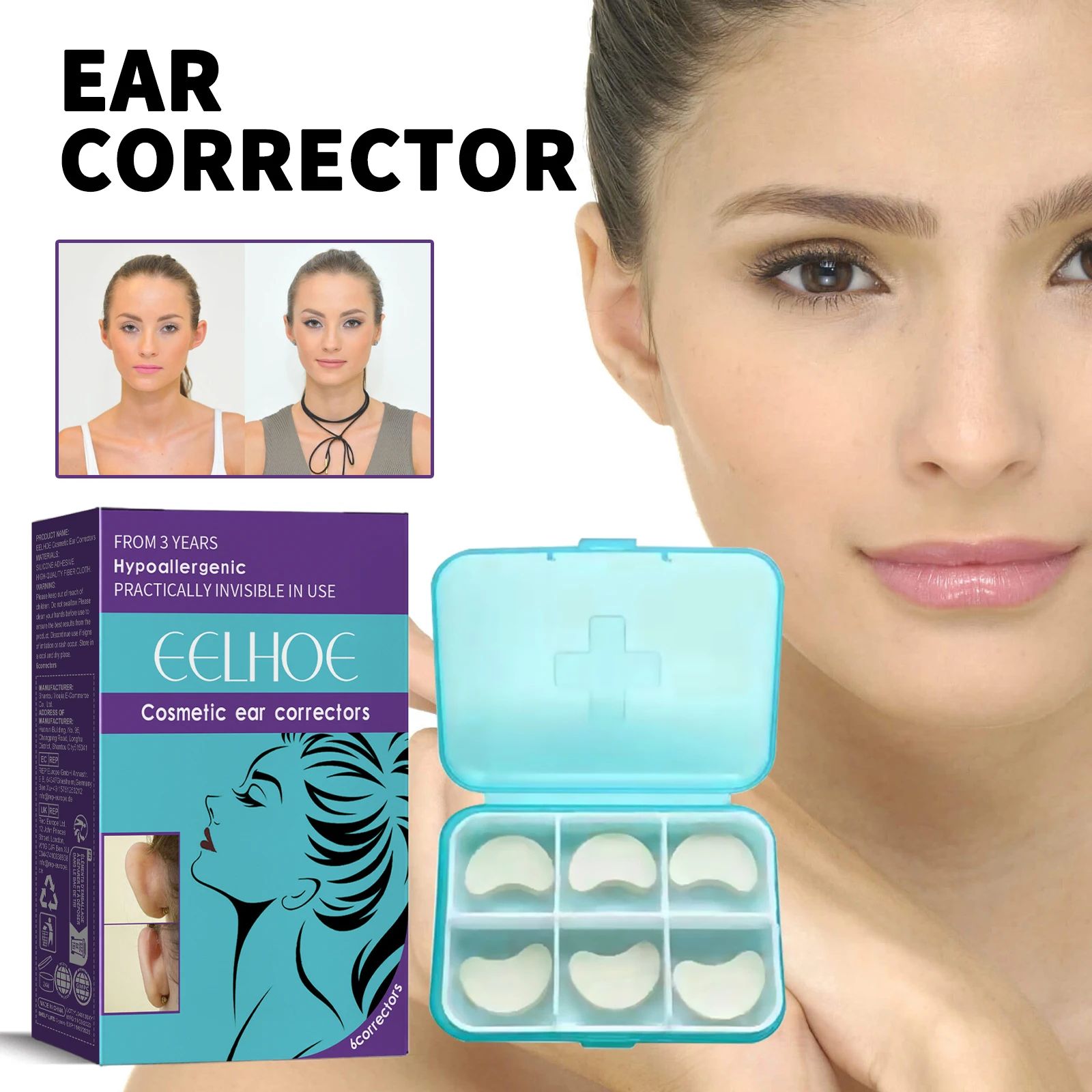 Ear Corrector Sticker Contour Shaping Auricle Valgus Correction Big Ears Solution Ear Makeup Protruding Ear Supporter Cosmetic