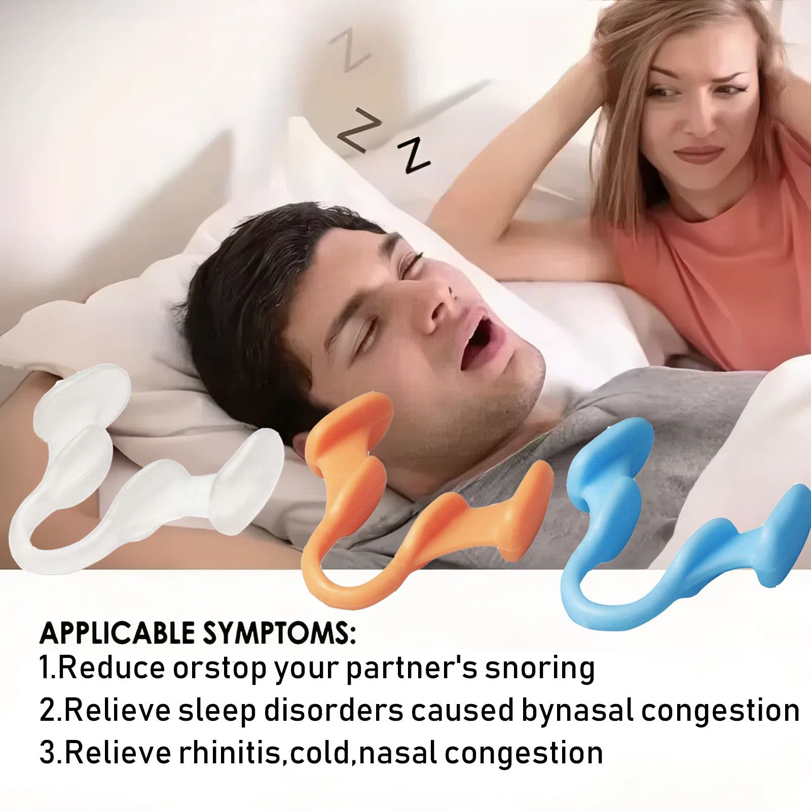 3pcs/Box 3 sizes Snoring Anti Snore Sleep Aid Device Ease Breathing Silicone Nasal Dilator