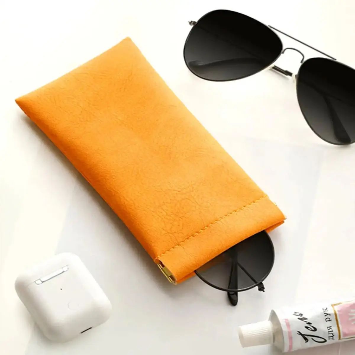 Soft PU Leather Sunglasses Glasses Bag Reading Case Sun Glasses Pouch Unisex Simple Eyewear Storage Bags
