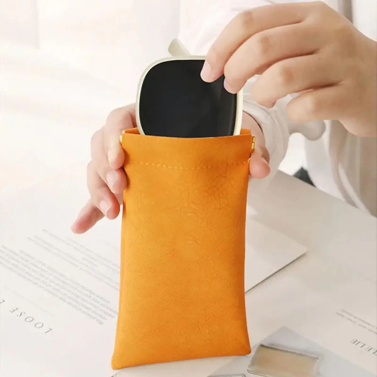Soft PU Leather Sunglasses Glasses Bag Reading Case Sun Glasses Pouch Unisex Simple Eyewear Storage Bags