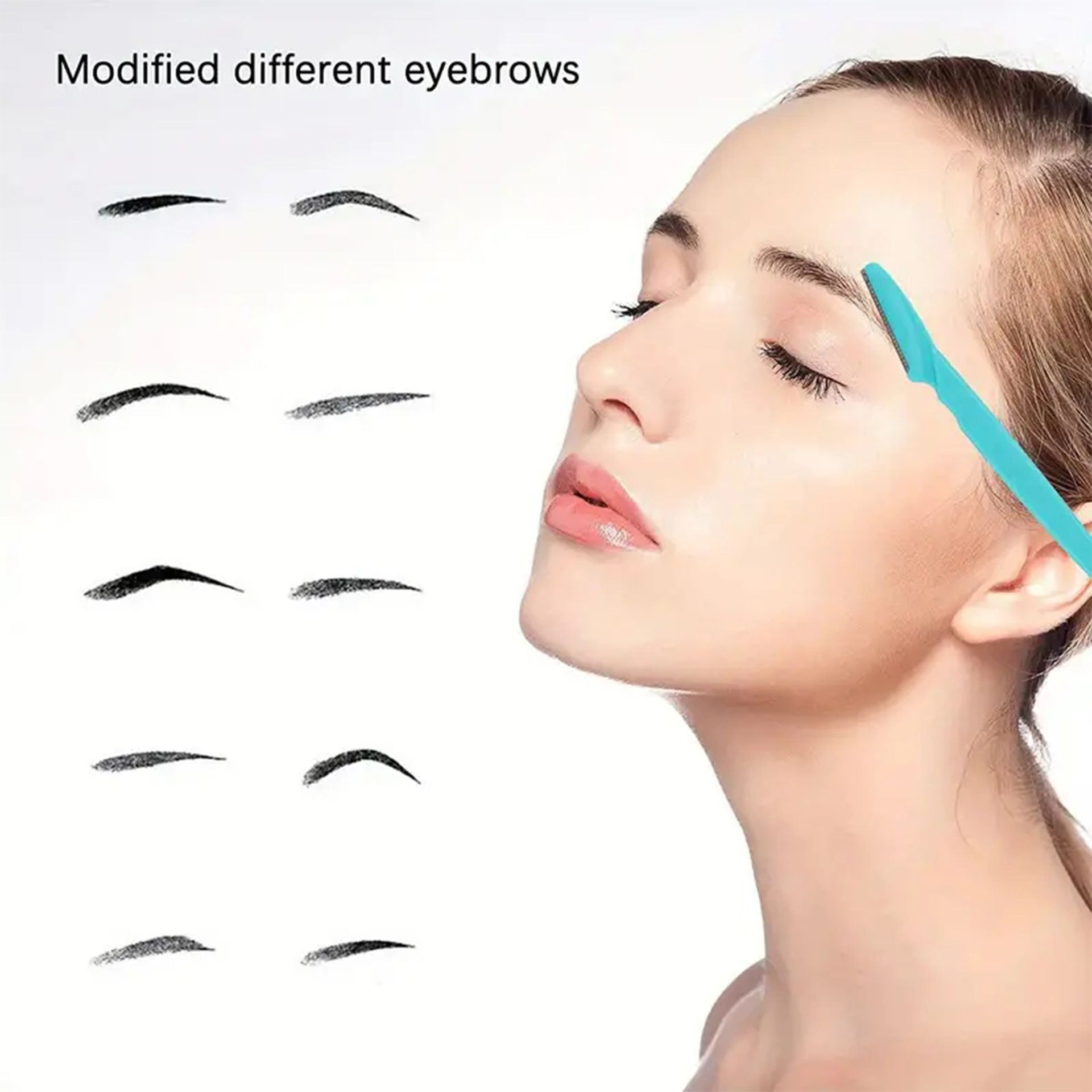 40Pcs Eyebrow Trimmer Makeup Beauty Tools Safe Eye Brow Razor Face Body Hair Removal Shaver Blades Woman Eyebrows Shaping Knife