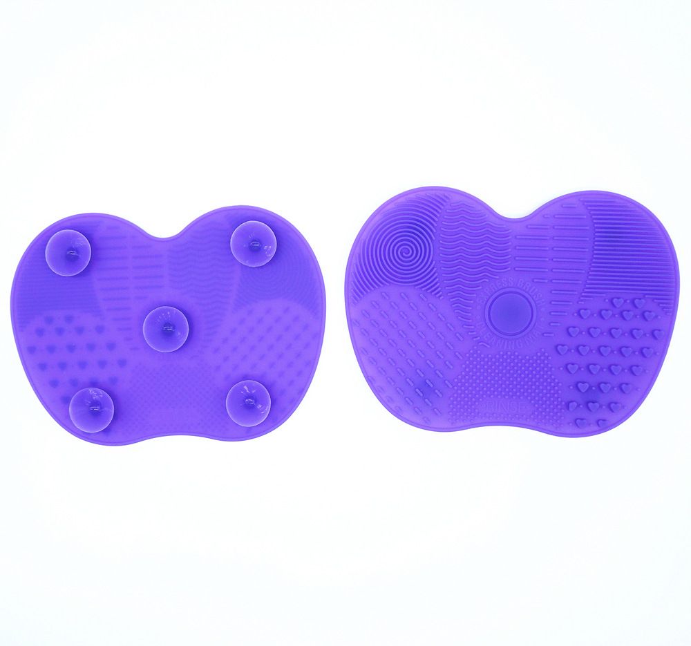 Silicone Apple-Shaped Makeup Brush Cleaner Pad With Suction Cup For Effective Cosmetic Tool Cleaning