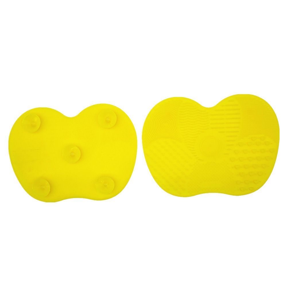 Silicone Apple-Shaped Makeup Brush Cleaner Pad With Suction Cup For Effective Cosmetic Tool Cleaning